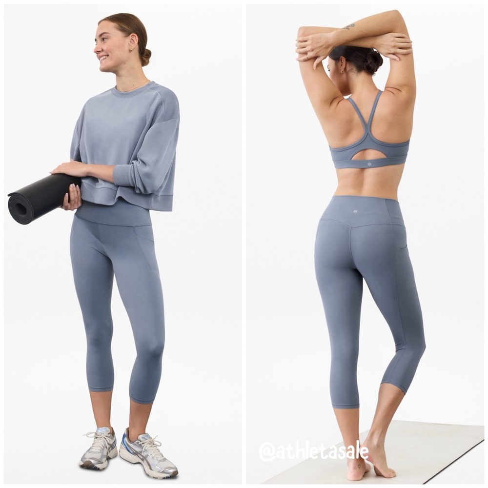 NWT Athleta Salutation Stash High Rise Capri | Shadow Blue